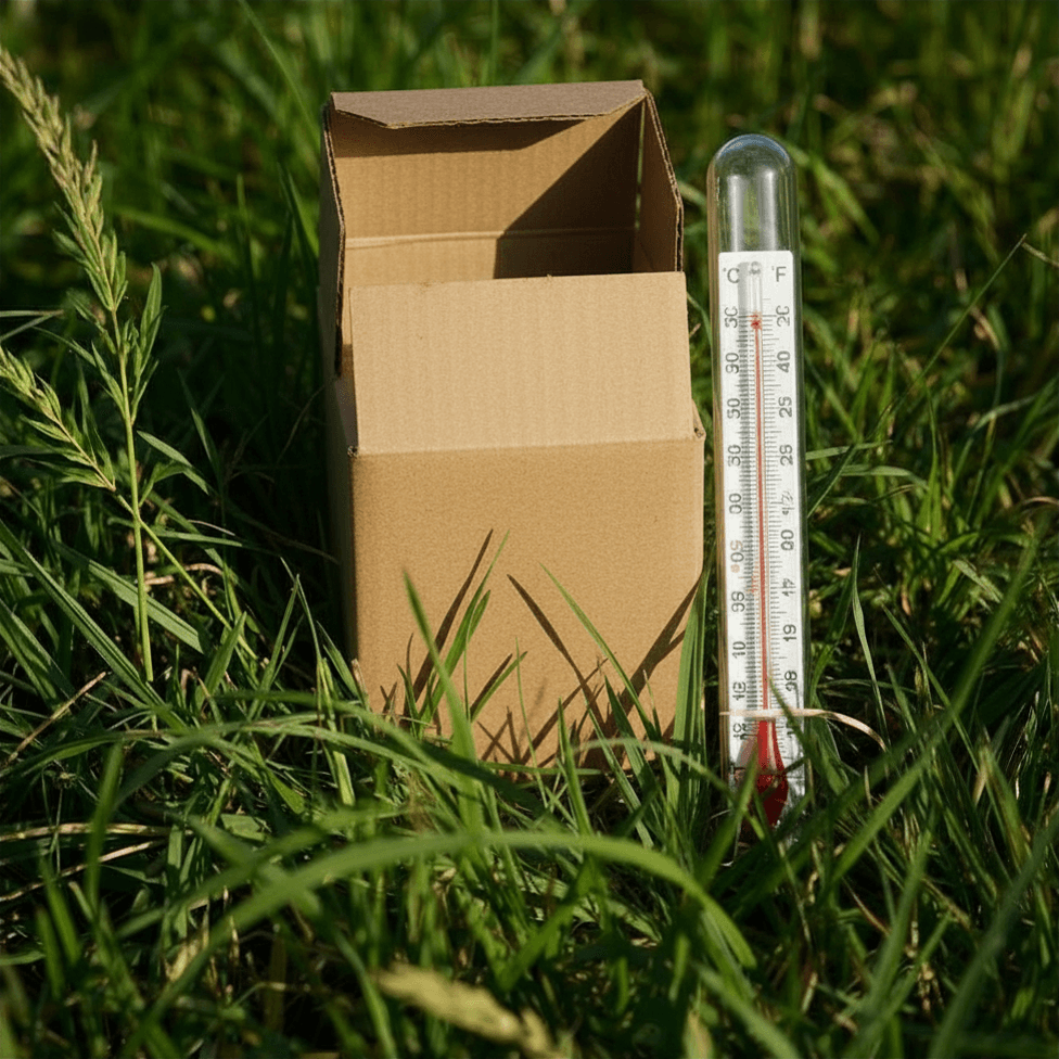 Temperature indicator on box